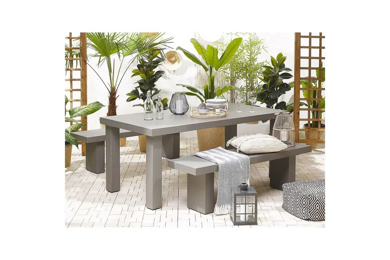 Trädgårdsbord Beliani Taranto Grey - Hagemøbler & utemiljø - Hagebord - Spisebord ute