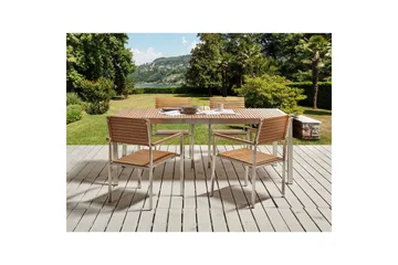 Trädgårdsbord Beliani Viareggio Light wood||Silver - Hagemøbler & utemiljø - Hagebord - Spisebord ute