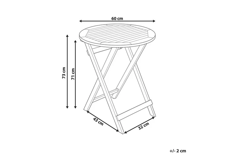 Trädgårdsbord Beliani Prossedi Rund Light wood - Hagemøbler & utemiljø - Hagebord - Spisebord ute
