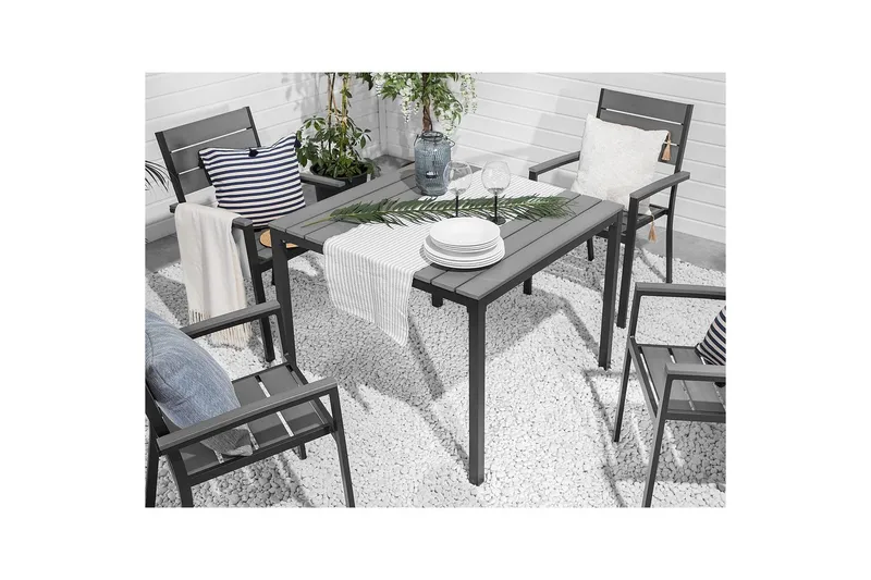 Trädgårdsbord Beliani Prato Grey||Black - Hagemøbler & utemiljø - Hagebord - Spisebord ute