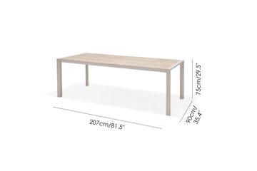 Urbanite Utebord 205 cm - Grå - Hagemøbler & utemiljø - Hagebord - Spisebord ute