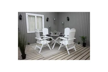 Utendørs Bord Scottsdale Round - Shabby Chic grå med hvite ben - Hagemøbler & utemiljø - Hagebord - Spisebord ute