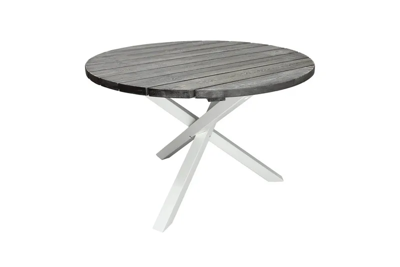 Utendørs Bord Scottsdale Round, Shabby Chic grå med hvite ben