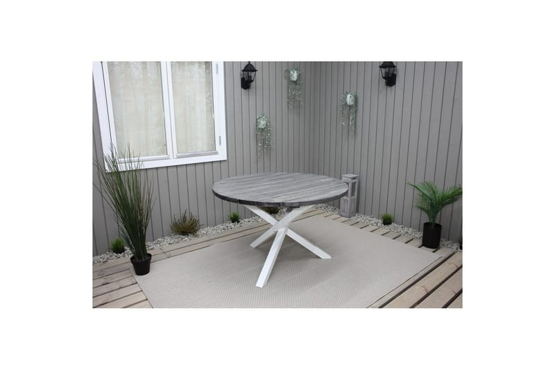 Utendørs Bord Scottsdale Round - Shabby Chic grå med hvite ben - Hagemøbler & utemiljø - Hagebord - Spisebord ute