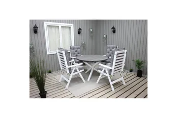 Utendørs Bord Scottsdale Round - Shabby Chic grå med hvite ben - Hagemøbler & utemiljø - Hagebord - Spisebord ute