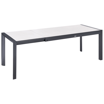 Uttrekkbart spisebord utendørs Binasco 160/220 cm - Beige/svart - Hagemøbler & utemiljø - Hagebord - Spisebord ute