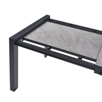 Uttrekkbart spisebord utendørs Binasco 90x160/220 cm - Grå/Svart - Hagemøbler & utemiljø - Hagebord - Spisebord ute