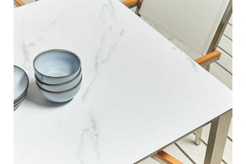 Zervo Spisebord 180x90 cm - Hvit/Sølv - Hagemøbler & utemiljø - Hagebord - Spisebord ute