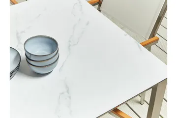 Zervo Spisebord 180x90 cm - Hvit/Sølv - Hagemøbler & utemiljø - Hagebord - Spisebord ute