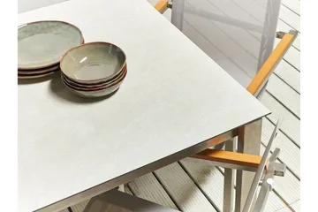 Zervo Spisebord 180x90 cm - Hvit/Sølv - Hagemøbler & utemiljø - Hagebord - Spisebord ute