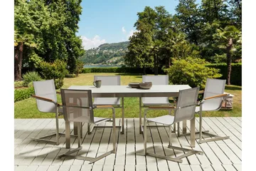 Zervo Spisebord 180x90 cm - Hvit/Sølv - Hagemøbler & utemiljø - Hagebord - Spisebord ute