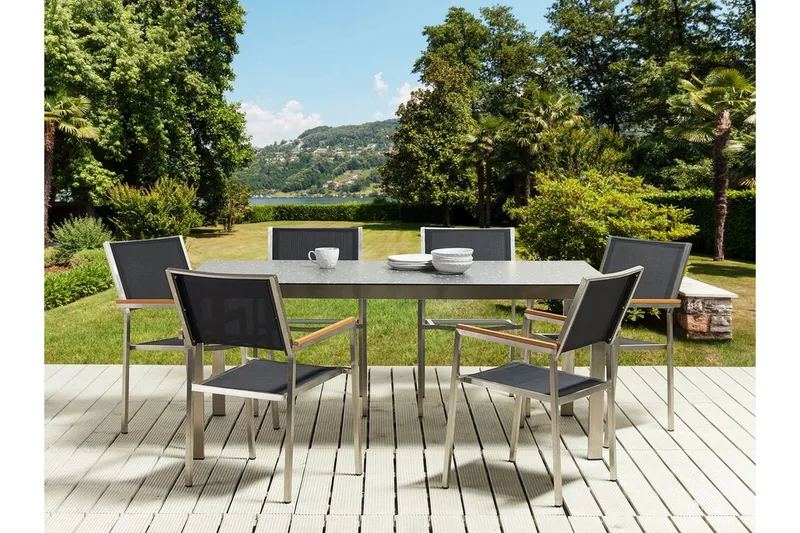 Zervo Spisebord 180x90 cm - Svart/Sølv - Hagemøbler & utemiljø - Hagebord - Spisebord ute