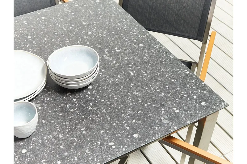 Zervo Spisebord 180x90 cm - Svart/Sølv - Hagemøbler & utemiljø - Hagebord - Spisebord ute