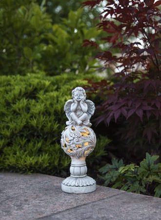 Angel solcelledekorasjon 27 cm - beige - Hagemøbler & utemiljø - Hagedekorasjon & utemiljø - Hagefigurer & hagepynt