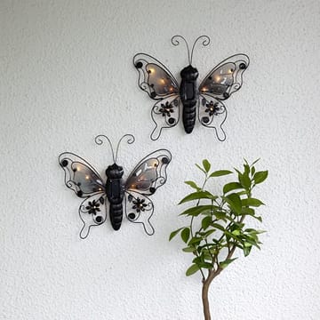 Butterfly solcelledekorasjon 39 cm - svart - Hagemøbler & utemiljø - Hagedekorasjon & utemiljø - Hagebelysning