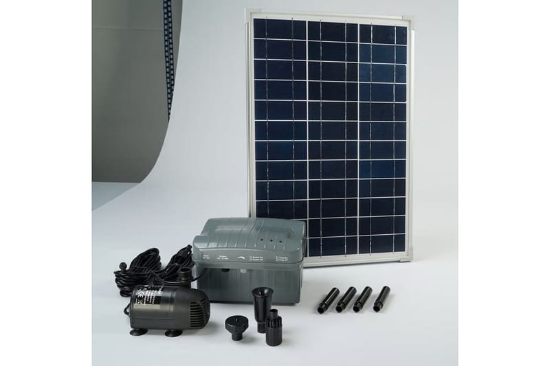 Ubbink SolarMax 1000 sett med solpanel, pumpe og batteri - Dam & fontene