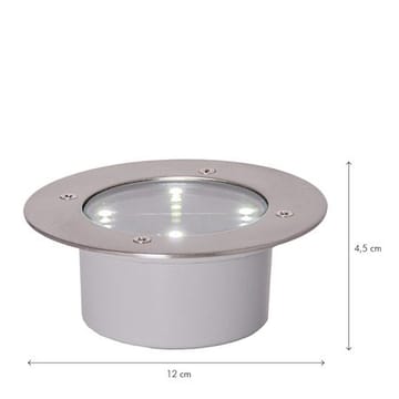 Decklight solcellespotlight 12 cm - sølv - Hagemøbler & utemiljø - Hagedekorasjon & utemiljø - Hagebelysning