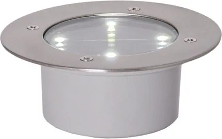 Decklight solcellespotlight 12 cm, sølv