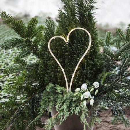 Decorationheart LED-gravlys 21 cm - hvit - Hagemøbler & utemiljø - Hagedekorasjon & utemiljø - Hagebelysning