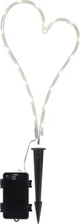 Decorationheart LED-gravlys 21 cm - hvit - Hagemøbler & utemiljø - Hagedekorasjon & utemiljø - Hagebelysning