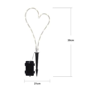 Decorationheart LED-gravlys 21 cm - hvit - Hagemøbler & utemiljø - Hagedekorasjon & utemiljø - Hagebelysning