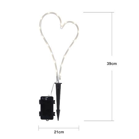 Decorationheart LED-gravlys 21 cm - hvit - Hagemøbler & utemiljø - Hagedekorasjon & utemiljø - Hagebelysning