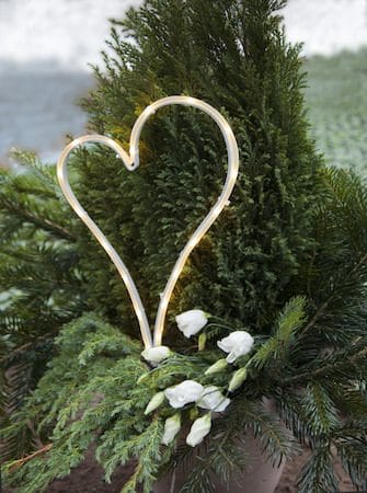 Decorationheart LED-gravlys 21 cm - hvit - Hagemøbler & utemiljø - Hagedekorasjon & utemiljø - Hagebelysning