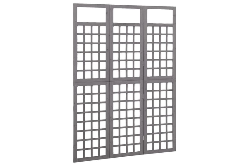 Romdeler/espalier 3 paneler heltre gran grå 121x180 cm - Grå - Espalier