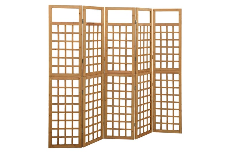 Romdeler/espalier 5 paneler heltre gran 201,5x180 cm - Brun - Espalier