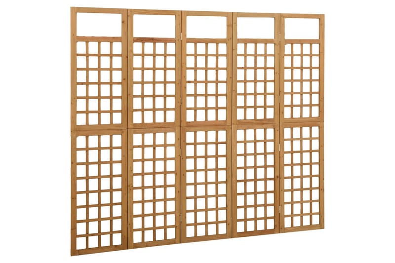 Romdeler/espalier 5 paneler heltre gran 201,5x180 cm - Brun - Espalier