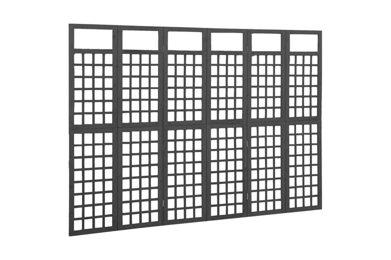 Romdeler/espalier 6 paneler heltre svart 242,5x180 cm - Svart - Espalier