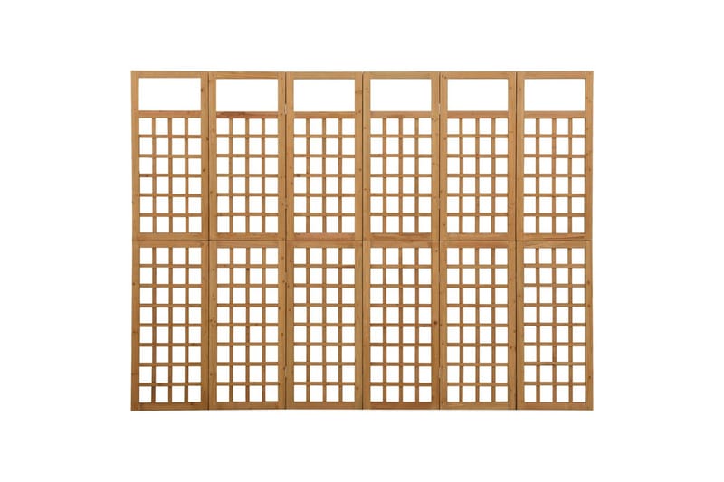Romdeler/espalier 6 paneler heltre gran 242,5x180 cm - Brun - Espalier