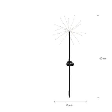 Firework Solar 2-pakning solcelledekorasjoner 60 cm - svart - Hagemøbler & utemiljø - Hagedekorasjon & utemiljø - Hagebelysning