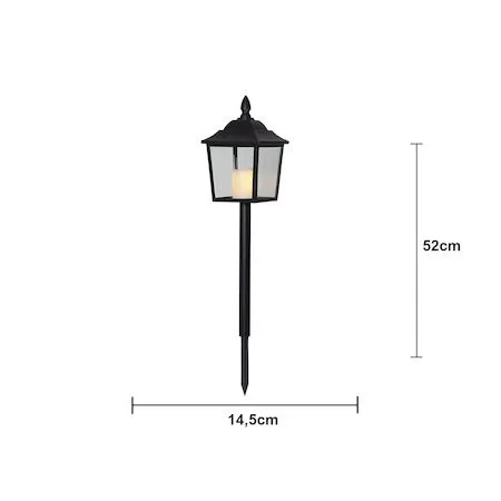 Flame LED-gravlykt 52 cm - svart - Hagemøbler & utemiljø - Hagedekorasjon & utemiljø - Hagebelysning