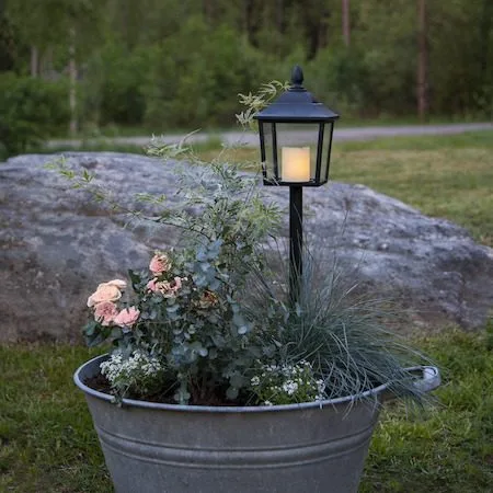 Flame LED-gravlykt 52 cm - svart - Hagemøbler & utemiljø - Hagedekorasjon & utemiljø - Hagebelysning