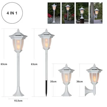 Flame solcellelampe 63 cm - hvit - Hagemøbler & utemiljø - Hagedekorasjon & utemiljø - Hagebelysning