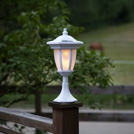Flame solcellelampe 63 cm - hvit - Hagemøbler & utemiljø - Hagedekorasjon & utemiljø - Hagebelysning