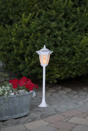 Flame solcellelampe 63 cm - hvit - Hagemøbler & utemiljø - Hagedekorasjon & utemiljø - Hagebelysning