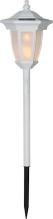 Flame solcellelampe 63 cm - hvit - Hagemøbler & utemiljø - Hagedekorasjon & utemiljø - Hagebelysning