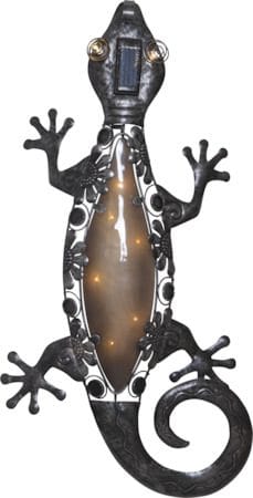 Gecko solcelledekorasjon 27 cm - svart - Hagemøbler & utemiljø - Hagedekorasjon & utemiljø - Hagebelysning