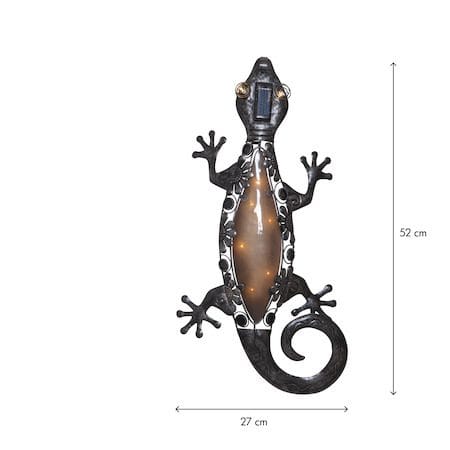 Gecko solcelledekorasjon 27 cm - svart - Hagemøbler & utemiljø - Hagedekorasjon & utemiljø - Hagebelysning