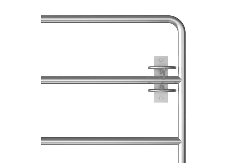 5 Jordeport stål (150-400)x90 cm sølv - Gjerder & Grinder