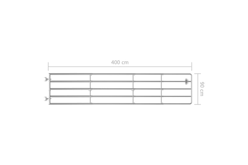 5 Jordeport stål (150-400)x90 cm sølv - Gjerder & Grinder
