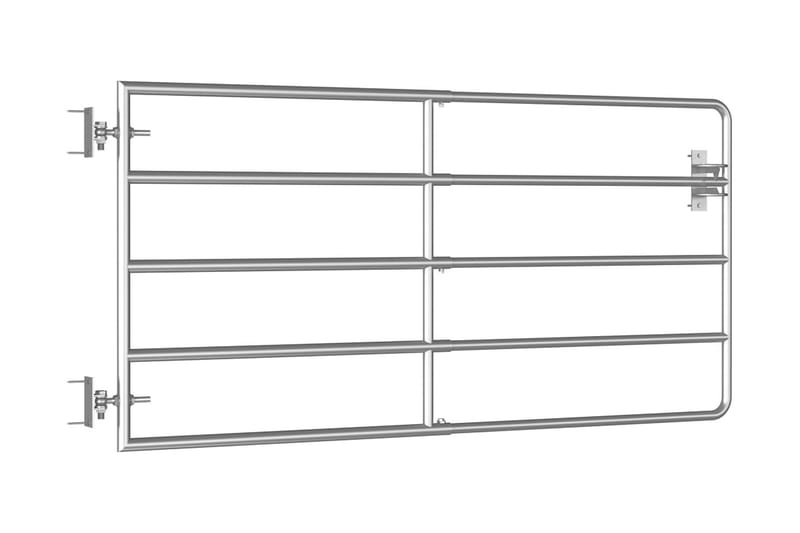 5 Jordeport stål (95-170)x90 cm sølv - Gjerder & Grinder