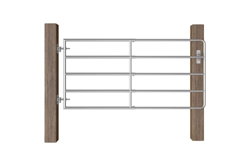 5 Jordeport stål (95-170)x90 cm sølv -   - Gjerder & Grinder