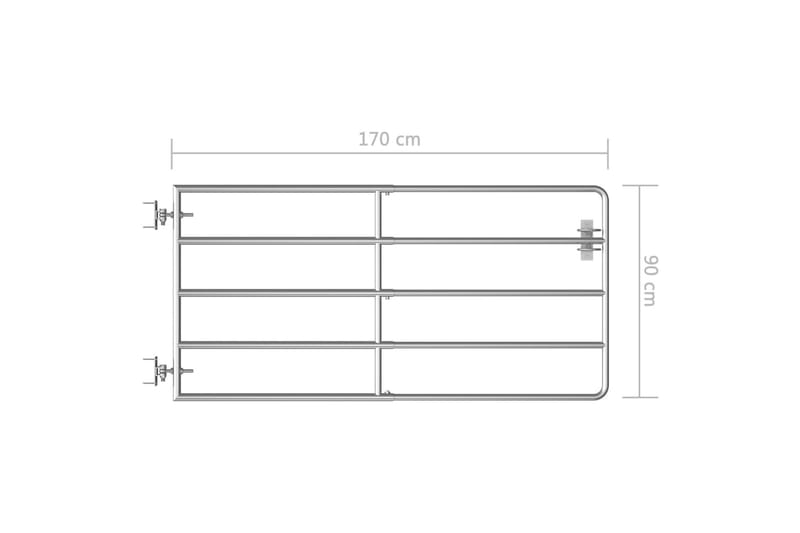 5 Jordeport stål (95-170)x90 cm sølv -   - Gjerder & Grinder
