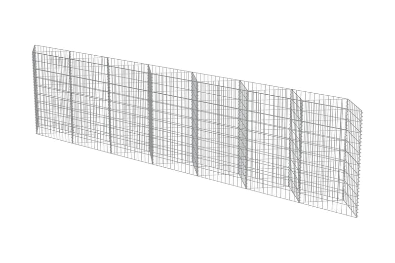 Gabion galvanisert stål 450x30x100 cm - Grå - Gjerder & Grinder