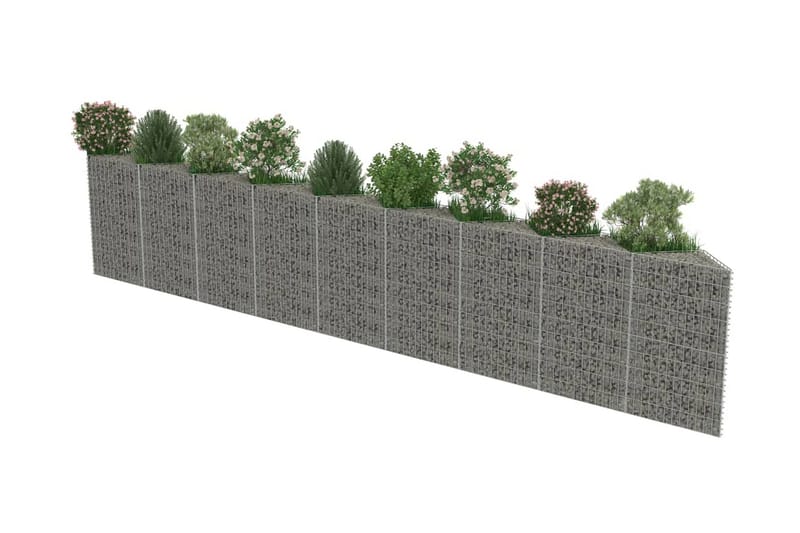 Gabion galvanisert stål 630x30x100 cm - Grå - Gjerder & Grinder