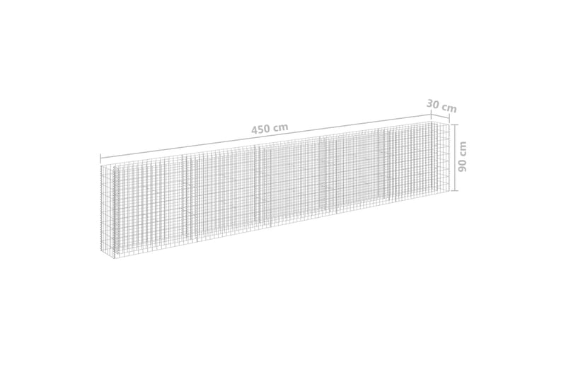 Gabion høybed galvanisert stål 450x30x90 cm - Gjerder & Grinder