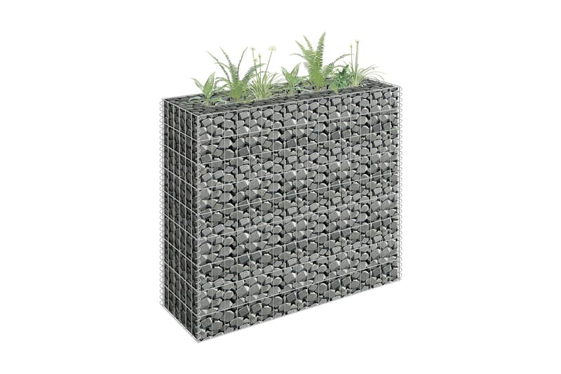 Gabion høybed galvanisert stål 90x30x90 cm - Gjerder & Grinder